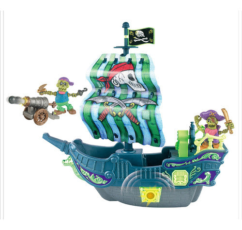 Citykids Pirate Adventure Green Pirate Ship with Light 1