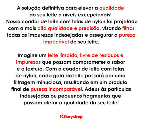 Coador De Leite Com Tela De Nylon Para Ordenha Injesul 3