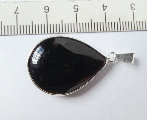 Black Agate Protects and Cleanses Negative Energy Pendant Nickel 18 1