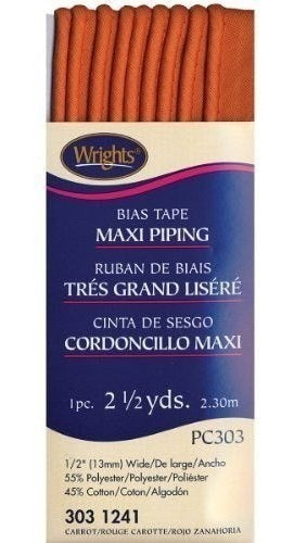 Wrights 117 303 1241 Maxi Ribete Cinta Al Bies Zanahoria 25 Yard 0