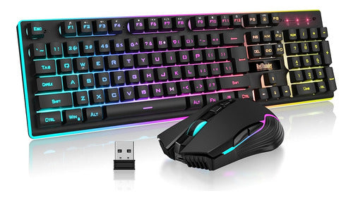 RedThunder K10 Wireless Gaming Keyboard and Mouse Combo with Rechargeable Battery 0