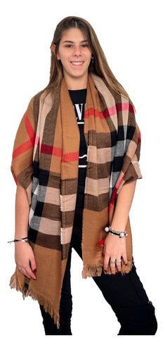 Customs BA Rustic Nordic Blanket Scarves Cozy Ponchos Warmth 49