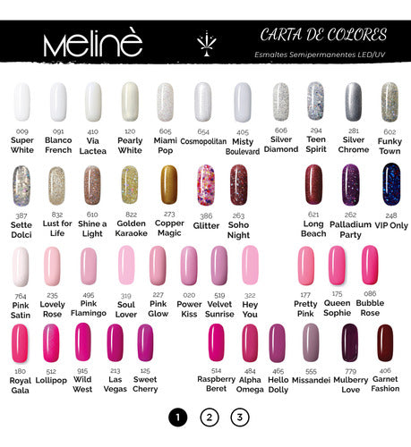 Meliné Kit X2 Semi-Permanent Nail Polishes + Base and Top Coat 5