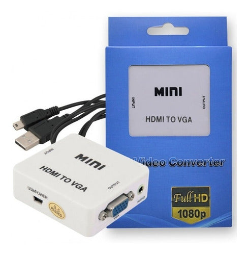 Conversor De Hdmi A Vga + Audio Activo 0