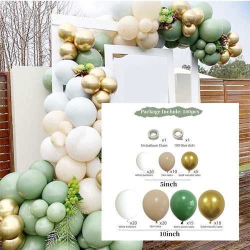 GN Pack of 100 Balloons for Arches + Party Decoration Accessories 2