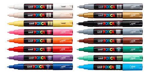 Kit 06 Canetas Marcador Uniball Posca Pc-1m Escolha A Cor 1