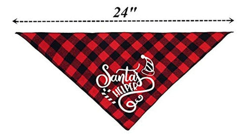 Jpb Bandana De Cuadros De Perro De Navidad Paquete De 2 4