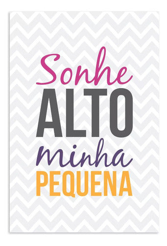 Placa Mdf Infantil Frase Menina Sonhe Alto 30x40cm 0