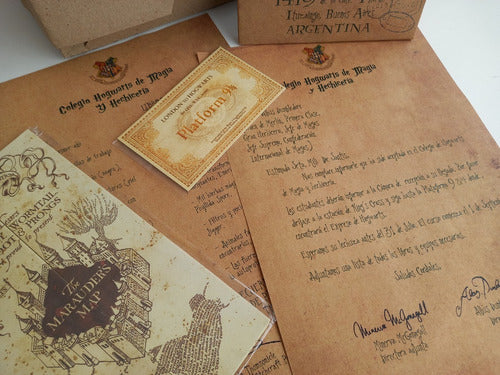 Harry Potter Personalized Hogwarts Letter + Marauder's Map + Tickets Seal 2