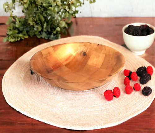 Soifer Laminated Wooden Round Salad Bowl 30 cm 1