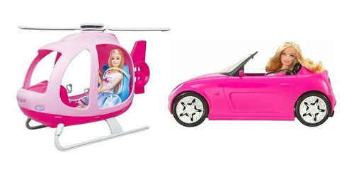 Helicoptero + Auto Barbie Miniplay De Casa Valente 0