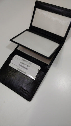 Leather Pocket Document Holder, Ideal for Pocket in Black Color 1
