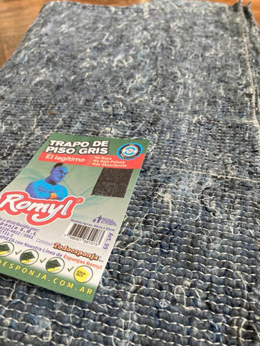 Romyl Gray Cotton Floor Cloth - Absorbent, Reinforced, Pack of 12 1