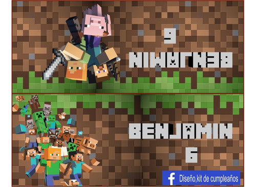 Minecraft  Kit Imprimible Personalizado 6