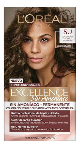 L'Oréal Paris Tinta Excellence Sin Amoníaco N°5u Castaño Claro Universal 0