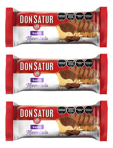 Budín Don Satur Marmolado Pack X 3un Cioccolato Tienda Dulce 0