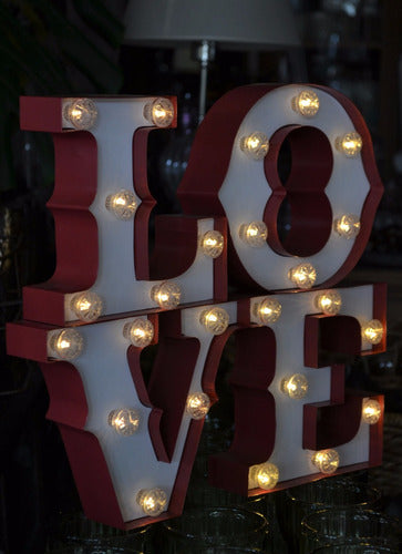 LED Lighted Metal Sign Love 40x35x5 Cm 1