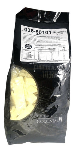 Colonial Sugar-Free White Chocolate Coating 1 Kg Gluten-Free 0