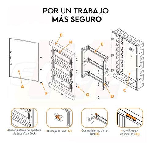 Tablero Embutir 10 Bocas Zm 710 Premium Roker Electro Medina 2