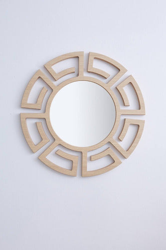 Aztec Mirror Wood Melamine Round Decoration Design 14