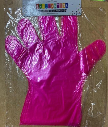 Pack of 10 Fluorescent Nylon Gloves by Carioca Cotillón - UV Light Glow 14