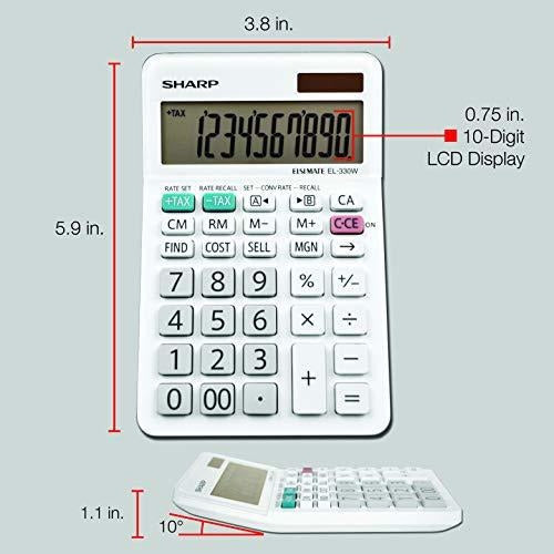 Sharp EL330WB Business Calculator Color White 325 5