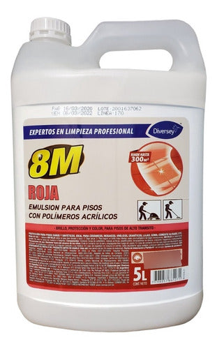 Clean Lab SRL Cera 8m Autobrillo Rojo X 5 Lts 0