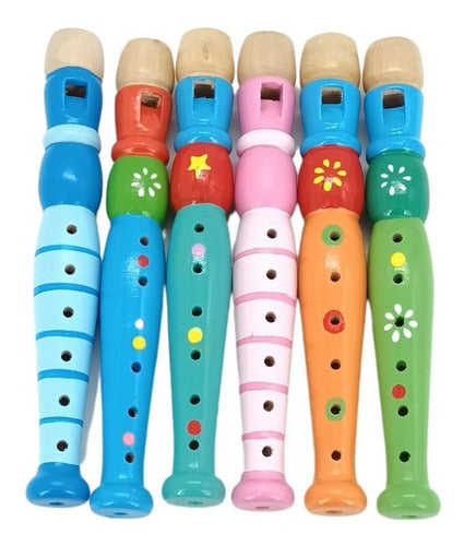 Denbu Pack X6 Flauta Dulce Chica Madera Infantil Niños 0