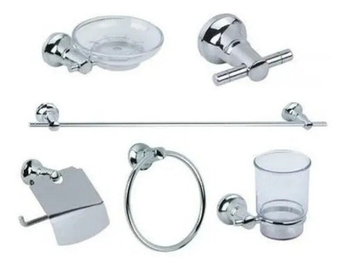 Deco Equipamientos Bath Accessory Kit 6 Pieces 100% Metal 0