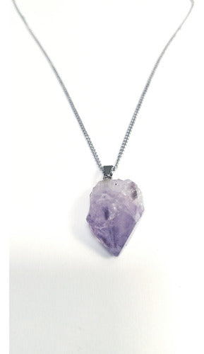 Claudiartesana Amethyst Raw Crystal with Surgical Steel Chain 5