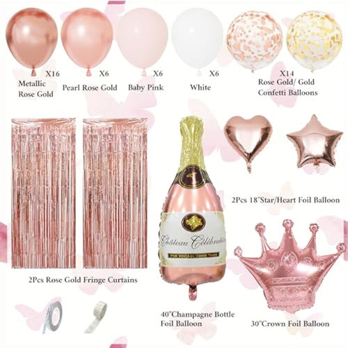 Rose Gold Birthday Party Decorations Kit For Women 2