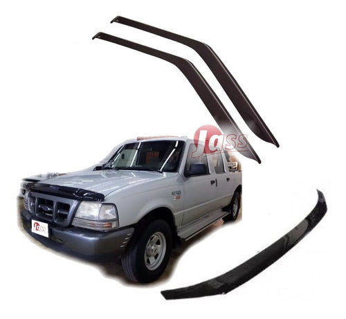 Deflector Ford Ranger 1997-2003 Complete X3 Adhesive and Hood 2