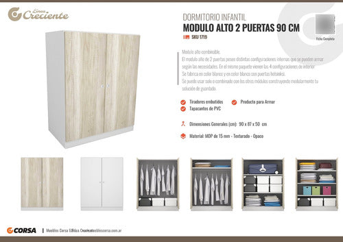 Corsa Placares Combinables Cajonera Modulo Alto 2 Puertas T 3