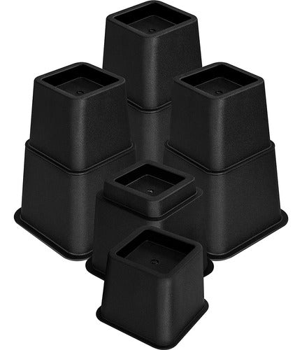 Utopia Bedding Adjustable Bed Furniture Risers - Set of 4 Heavy Duty Risers for Sofa and Table - Black 0