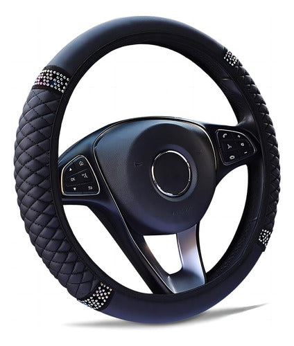 DBYUME Soft Leather Car Steering Wheel Cover - Universal Fit 37 to 38.1cm 0