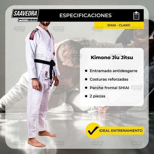 Shiai Classic Traje Jiu Jitsu Tramado Resistente Bjj Safit 5