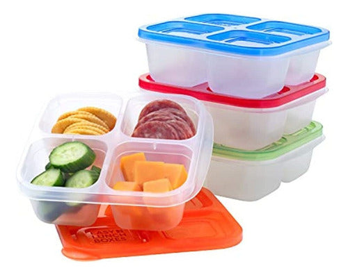 Easylunchboxes 4-Compartment Snack Box - Contenedores de Comida 0