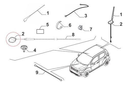 Fiat Original Antenna Base for Siena 2005 to 2007 2