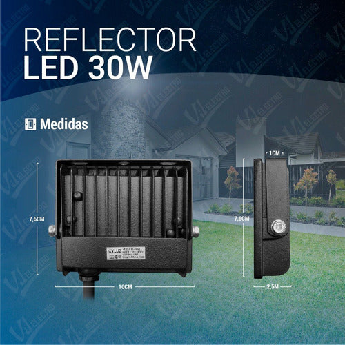 Cvluz Reflector Led Exterior 30W Proyector Multiled Exterior X3 3