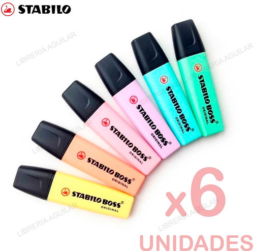 X6 Stabilo Boss Pastel Highlighters - Choose Your Colors 1