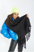 Kophiphi Cashmere-Like Black Wool Scarf Ruana 0