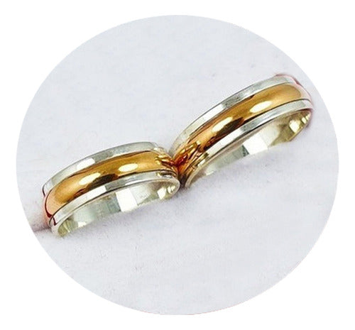 Joyas Center 925 Silver and 18k Rose Gold Wedding Bands Model C5MD3 0