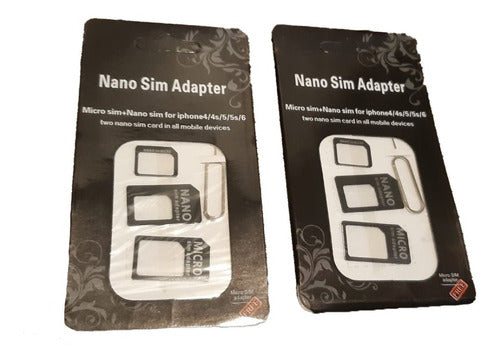 Adaptador Chip Micro Sim A Nano Sim Clip 3 En 1 Con Llave 2