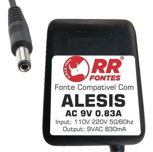 Fonte Ac 9v 830ma Para Equipamentos Alesis Microverb 3 E 4 2