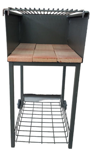 Rectangular Grill with Wheels and Grate 1