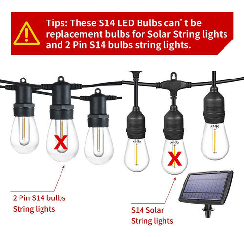 Paquete De 24 Bombillas Led S14 De Repuesto, Meconard Irrom. 1