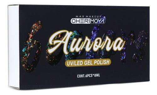 Set Gel Polish Aurora Cherimoya 6 Colors Nail Decoration Kit 0