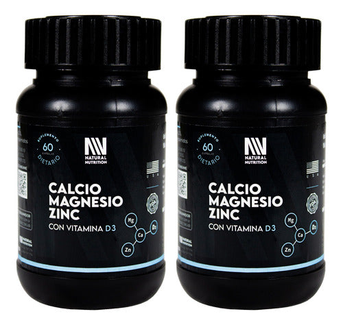 Natural Nutrition X2 Calcium Magnesium Zinc D3 Supplement 60 Tablets 0