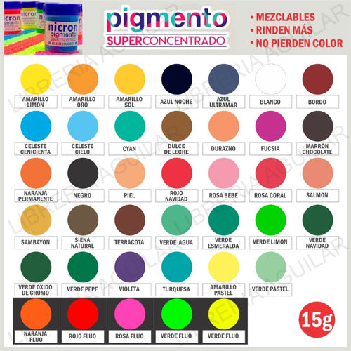 Nicron 6 Pigmentos Colorante P Porcelana - 39 Colores Souvenir 1