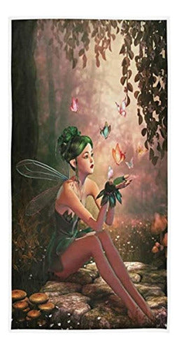 Naanle Fairy Girl with Wings and Butterflies Soft Highly Absorbent 0